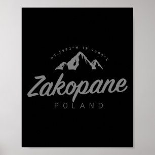 Póster Vacaciones de montaña en Zakopane esquí Polonia