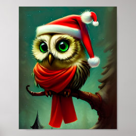 Póster Vacaciones de Navidades de búho ruidoso