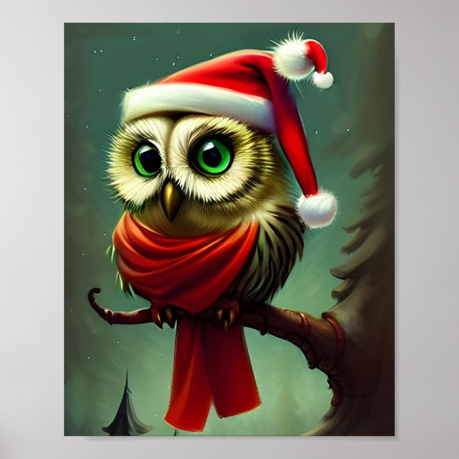 Póster Vacaciones de Navidades de búho ruidoso (Frente)