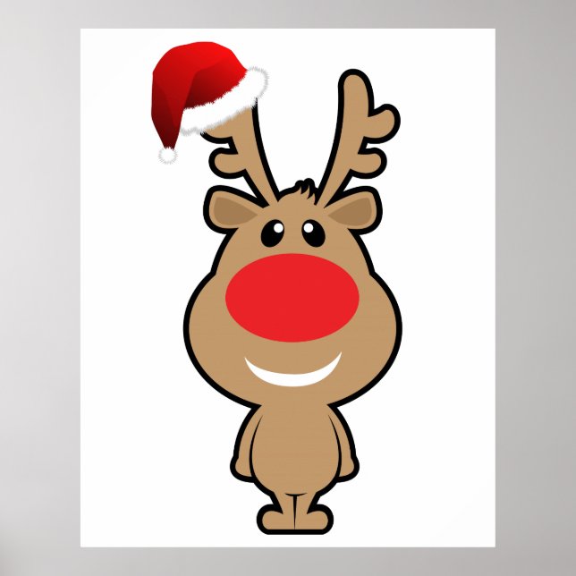 Póster vacaciones de Navidades divertidos santa (Frente)