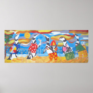 Póster Vacaciones de pingüino