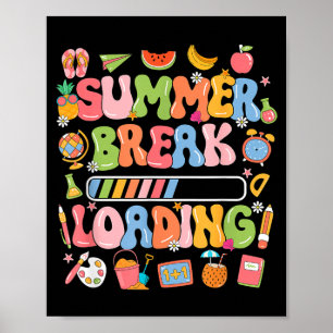 Póster Vacaciones De Verano Cargando Profesor Alumnos Fin
