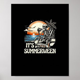Póster Vacaciones de verano de esqueletos en Summerween