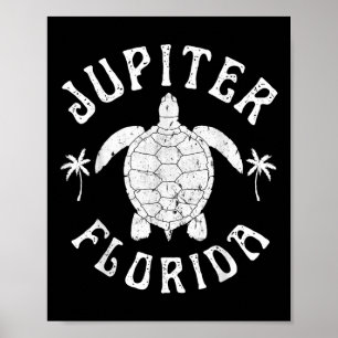 Póster Vacaciones de verano de Júpiter Florida Beach Turt