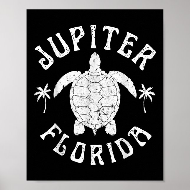 Póster Vacaciones de verano de Júpiter Florida Beach Turt (Frente)