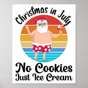 Póster Vacaciones de verano de Navidad en la playa Santa 