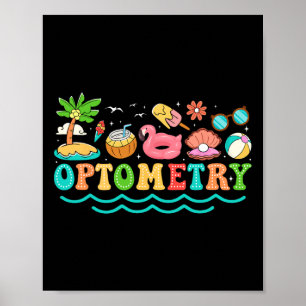 Póster Vacaciones de verano de optometrista divertido ama