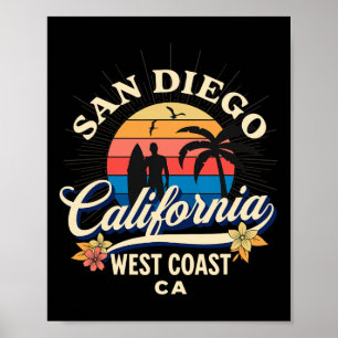 Póster Vacaciones de verano de surf en la playa de San Di