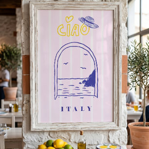 Póster Vacaciones de verano en Italia Ciao