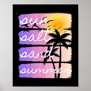 Póster Vacaciones de verano en la playa Sal Sol Arena Ata