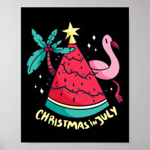 Póster Vacaciones de Verano Sandía Árbol de Navidad Navid