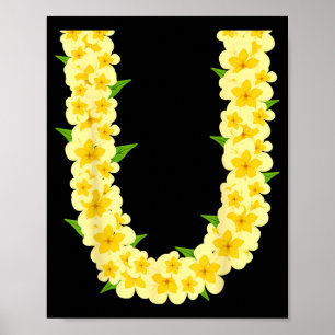 Póster Vacaciones de verano tropicales cadena de flores h