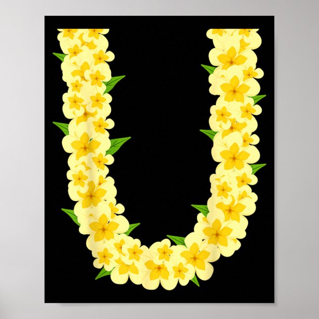 Póster Vacaciones de verano tropicales cadena de flores h (Frente)