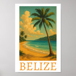 Póster Vacaciones del Caribe en la playa tropical de Beli