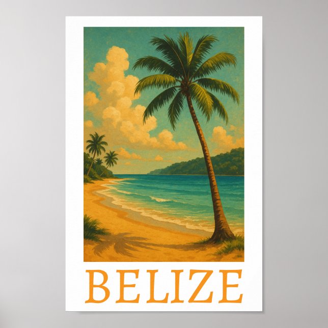 Póster Vacaciones del Caribe en la playa tropical de Beli (Frente)