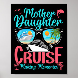Póster Vacaciones divertidas de madre e hija en crucero