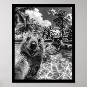 Póster Vacaciones divertidas de verano con quokka en la p