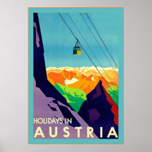 Póster Vacaciones En Austria: Viajes De Vintage