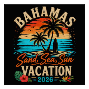 Póster Vacaciones en Bahamas Arena Mar Sol 2026