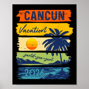 Póster Vacaciones en Cancun 2026 Playa de Arena del Mar V