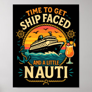 Póster Vacaciones en Crucero de Pasajeros Hora de Embarca