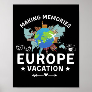 Póster Vacaciones en Europa 2025 Hacer Recuerdos Vacacion