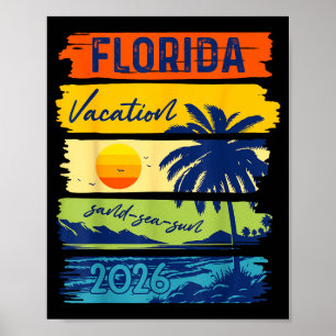 Póster Vacaciones en Florida 2026 Playa de Arena de Mar V