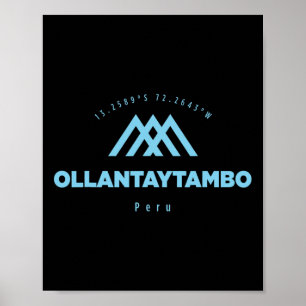 Póster Vacaciones en la Montaña Ollantaytambo Esquí Perú