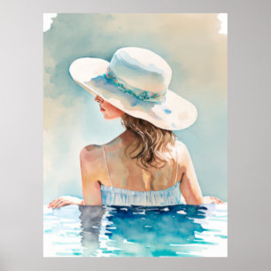 Póster Vacaciones en la piscina