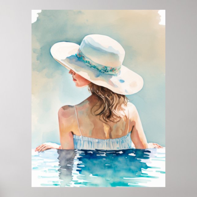 Póster Vacaciones en la piscina (Frente)