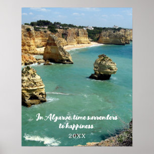 Póster Vacaciones en la playa de Algarve en Portugal