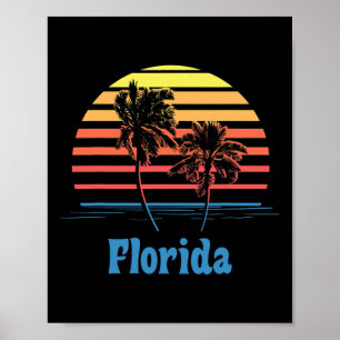 Póster Vacaciones en la playa de las palmeras de la puest