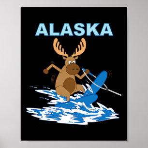 Póster Vacaciones en Moose Lake de esquí acuático en Alas