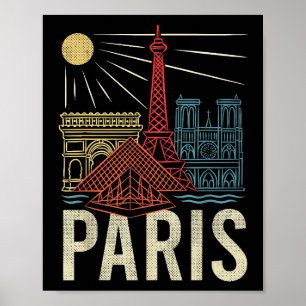 Póster Vacaciones en París, Fiesta en Francia, Torre Eiff