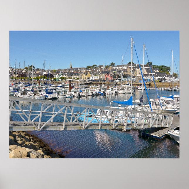 Póster Vacaciones en Puerto de Douarnenez en Francia (Frente)