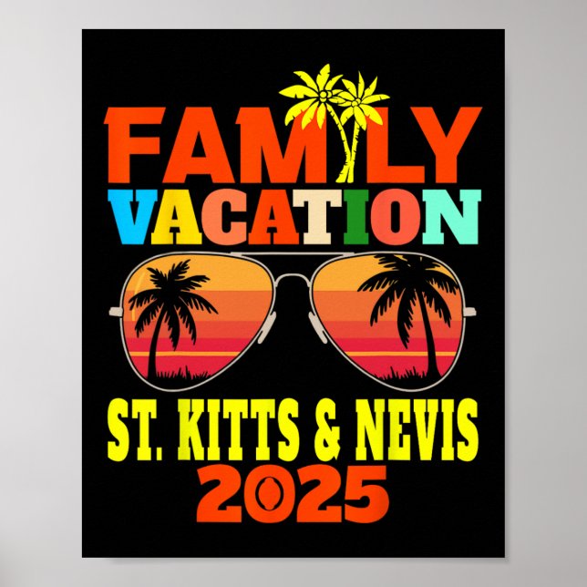 Póster Vacaciones en St. Kitts y Nevis Vacaciones Familia (Frente)