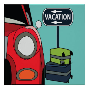 Póster Vacaciones en Viaje por Carretera