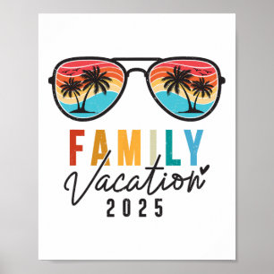 Póster Vacaciones Familiares 2025 Playa Verano Hombres Mu