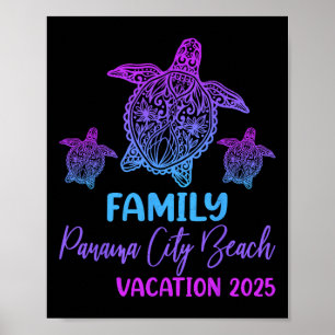 Póster Vacaciones Familiares 2025 Tortuga Marina Florida 