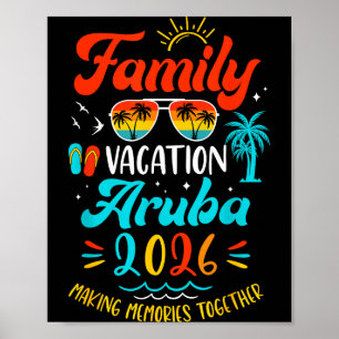 Póster Vacaciones Familiares 2026 Aruba Coincidiendo Vaca