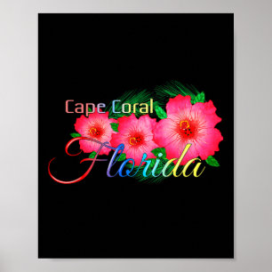 Póster Vacaciones familiares de flores tropicales de Cape
