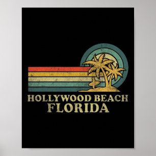 Póster Vacaciones familiares de Hollywood Beach Florida P