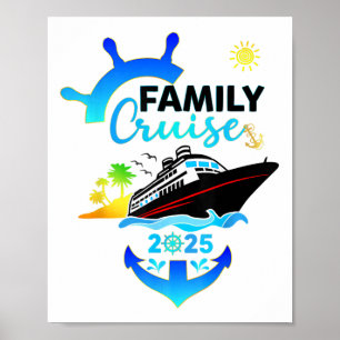 Póster Vacaciones familiares en crucero grupo coincidente