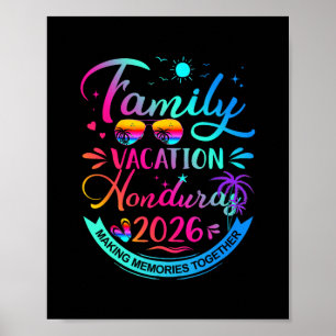 Póster Vacaciones Familiares Honduras 2026 Regalo de Palm