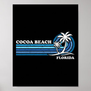 Póster Vacaciones familiares retro vintage Florida Cocoa 