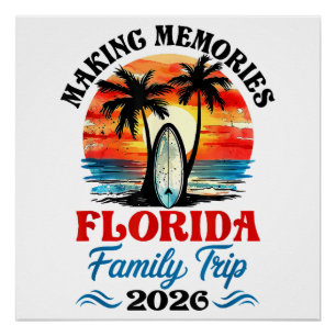 Póster Vacaciones familiares vintage en Florida 2026