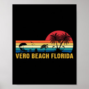 Póster Vacaciones familiares Vintage Vero Beach Florida T