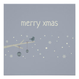 Póster Vacaciones invernales personalizado de aves gorjer