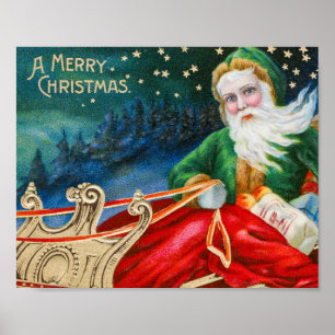 Póster Vacaciones navideñas vintage