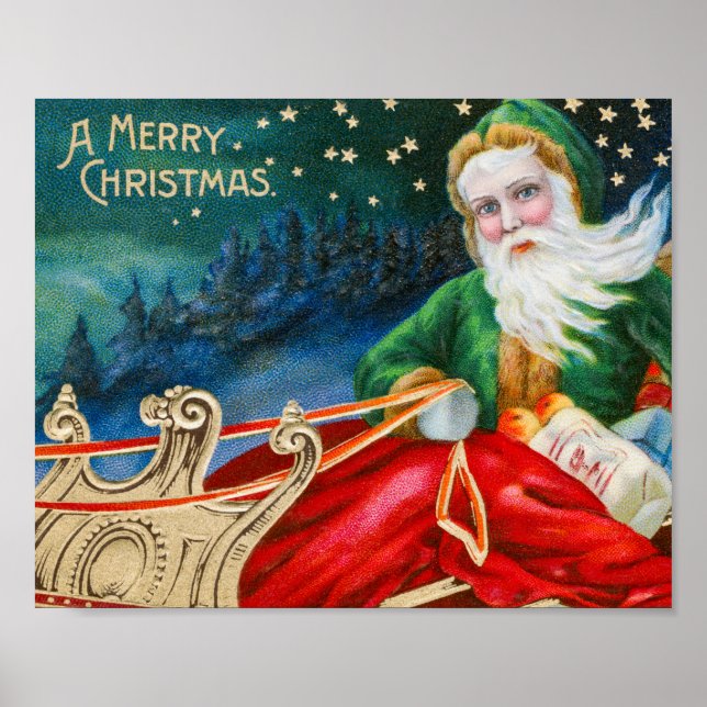 Póster Vacaciones navideñas vintage (Frente)